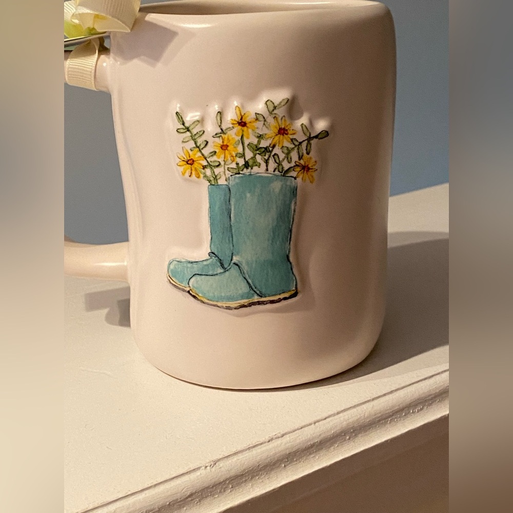 Rae Dunn Artisan Collection Ceramic Mug “ Let Love Bloom” NWT double sided mug